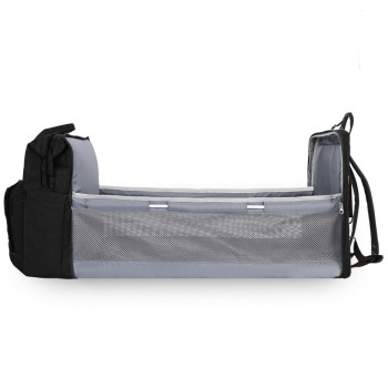 Little Story - Diaper bag wt portable bassinet bed - Black