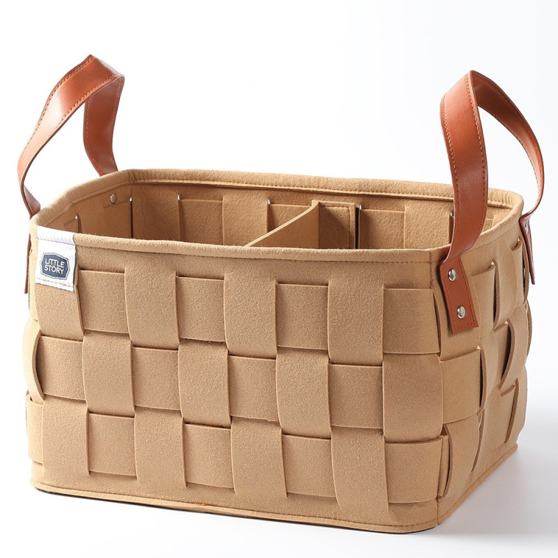 Little Story Multipurpose/Laundry Caddy Basket Felt - Khaki