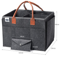 Little Story Diaper Caddy+Pouch-Large-Dark Grey