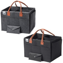 Little Story Diaper Caddy+Pouch-Large-Dark Grey