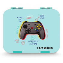 Eazy Kids 6 Compartment Bento Lunch Box w/ Sandwich Cutter Set-Playstation Green For All ages, Unisex (EZ_6COMLB_PSGR)