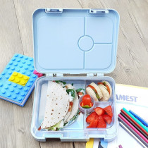 Eazy Kids 4 Compartment Bento Lunch Box - Unicorn Blue For All ages, Unisex (EZ_4COMLB_UNBU)
