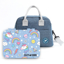 Eazy Kids 4 Compartment Bento Lunch Box - Unicorn Blue For All ages, Unisex (EZ_4COMLB_UNBU)