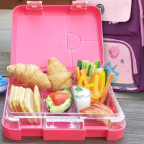 Eazy Kids 6 & 4 Convertible Bento Lunch Box - Flamingo Pink For All ages, Unisex (EZ_2in1LB_TPPI)