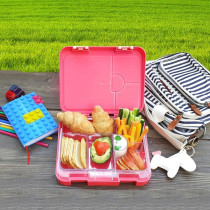 Eazy Kids 6 & 4 Convertible Bento Lunch Box - Flamingo Pink For All ages, Unisex (EZ_2in1LB_TPPI)