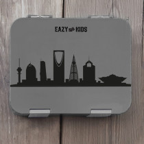 Eazy Kids 4 Compartment Bento Lunch Box-Skyline Saudi Grey For All ages, Unisex (EZ_4COMLB_SAGY)