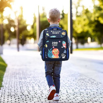 Eazy Kids Leo School bag-Blue For 3Years+, Unisex (EZ_SB09_BUZO)