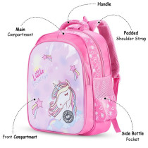 Eazy Kids Princess Unicorn School Bag-Pink For 3Years+, Unisex (EZ_SB37_PIUN)