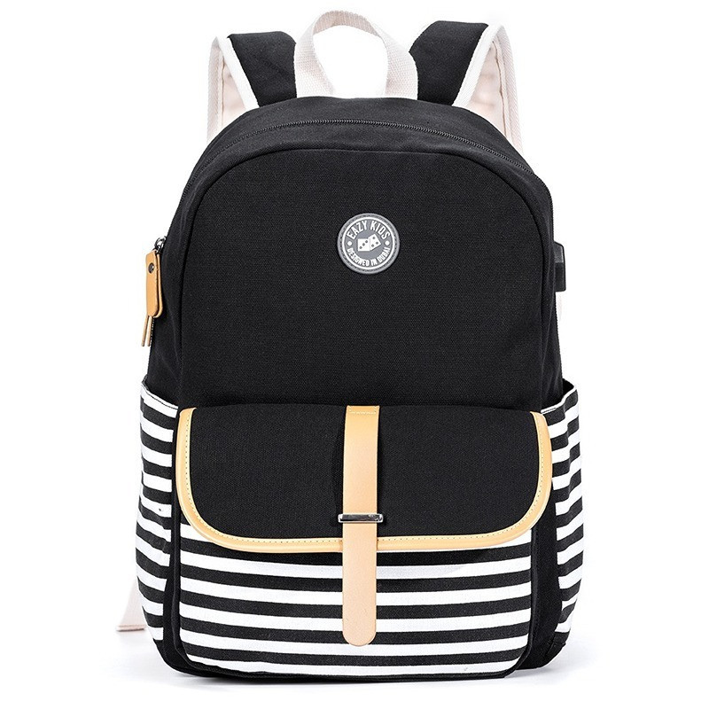 Eazy Kids Classic School Bag-Black For 3Years+, Unisex (EZ_SB49_BK)