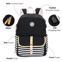 Eazy Kids Classic School Bag-Black For 3Years+, Unisex (EZ_SB49_BK)