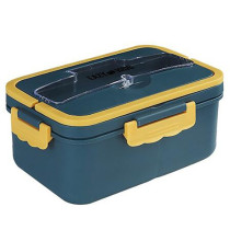 Eazy Kids Wheat Straw Leakproof Eco-Friendly Bento Lunch Box - Blue (1500ml) For All ages, Unisex (EZ_WFLBH_BU)