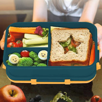 Eazy Kids Wheat Straw Leakproof Eco-Friendly Bento Lunch Box - Blue (1500ml) For All ages, Unisex (EZ_WFLBH_BU)