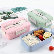 Eazy Kids Wheat Straw Leakproof Eco Bento Lunch Box - Blue (1000ml) For All ages, Unisex (EZ_WFLB_BU)