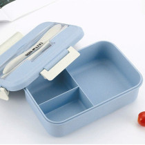 Eazy Kids Wheat Straw Leakproof Eco Bento Lunch Box - Blue (1000ml) For All ages, Unisex (EZ_WFLB_BU)