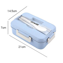 Eazy Kids Wheat Straw Leakproof Eco Bento Lunch Box - Blue (1000ml) For All ages, Unisex (EZ_WFLB_BU)