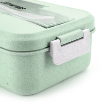 Eazy Kids Wheat Straw Leakproof Eco Bento Lunch Box - Green (1000ml) For All ages, Unisex (EZ_WFLB_GR)