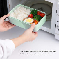 Eazy Kids Wheat Straw Leakproof Eco Bento Lunch Box - Green (1000ml) For All ages, Unisex (EZ_WFLB_GR)