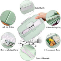 Eazy Kids Wheat Straw Leakproof Eco Bento Lunch Box - Green (1000ml) For All ages, Unisex (EZ_WFLB_GR)