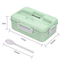 Eazy Kids Wheat Straw Leakproof Eco Bento Lunch Box - Green (1000ml) For All ages, Unisex (EZ_WFLB_GR)