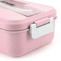Eazy Kids Wheat Straw Leakproof Eco Bento Lunch Box - Pink (1000ml) For All ages, Unisex (EZ_WFLB_PI)