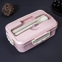 Eazy Kids Wheat Straw Leakproof Eco Bento Lunch Box - Pink (1000ml) For All ages, Unisex (EZ_WFLB_PI)