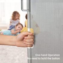 Baby Safe Retractable Mesh Gate - Grey For 0-3Years, Unisex (BS_RMGA_GY)