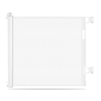 Baby Safe Retractable Mesh Gate - White For 0-3Years, Unisex (BS_RMGA_WH)