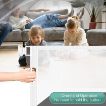 Baby Safe Retractable Mesh Gate - White For 0-3Years, Unisex (BS_RMGA_WH)