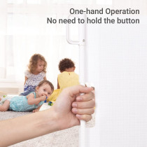 Baby Safe Retractable Mesh Gate - White For 0-3Years, Unisex (BS_RMGA_WH)