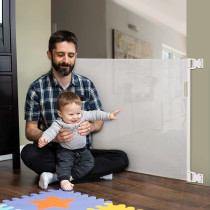 Baby Safe Retractable Mesh Gate - White For 0-3Years, Unisex (BS_RMGA_WH)