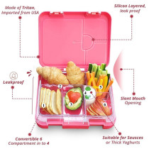 Eazy Kids Bento Boxes wt Insulated Lunch Bag Combo- Unicorn Pink For All ages, Unisex (EZ_CBLB01_PI)