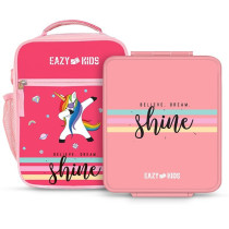 Eazy Kids Bento Boxes wt Insulated Lunch Bag combo - Shine Unicorn Pink For All ages, Unisex (EZ_CBLB02_PI)