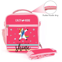 Eazy Kids Bento Boxes wt Insulated Lunch Bag combo - Shine Unicorn Pink For All ages, Unisex (EZ_CBLB02_PI)