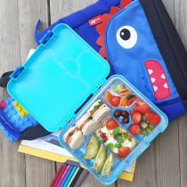 Eazy Kids Bento Boxes wt Insulated Lunch Bag Combo- Dino Blue For All ages, Unisex (EZ_CBLB03_BU)
