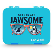 Eazy Kids Bento Boxes wt Insulated Lunch Bag Combo- Jawsome Shark Blue For All ages, Unisex (EZ_CBLB04_BU)