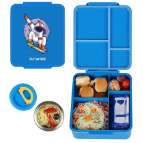Eazy Kids Bento Boxes wt Insulated Lunch Bag Combo- Baby Astronaut Blue For All ages, Unisex (EZ_CBLB05_BU)