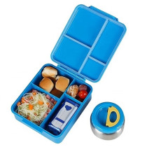 Eazy Kids Bento Boxes wt Insulated Lunch Bag Combo- Baby Astronaut Blue For All ages, Unisex (EZ_CBLB05_BU)