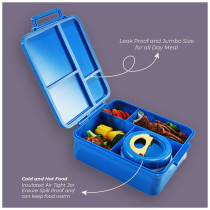 Eazy Kids Bento Boxes wt Insulated Lunch Bag Combo- Baby Astronaut Blue For All ages, Unisex (EZ_CBLB05_BU)