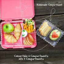 Eazy Kids Bento Boxes wt Insulated Lunch Bag Combo- Tropical Pink For All ages, Unisex (EZ_CBLB03_PI)