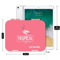 Eazy Kids Bento Boxes wt Insulated Lunch Bag Combo- Tropical Pink For All ages, Unisex (EZ_CBLB03_PI)