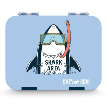 Eazy Kids Bento Boxes wt Insulated Lunch Bag Combo- Super Shark Blue For All ages, Unisex (EZ_CBLB06_BU)