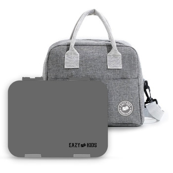 Eazy Kids Bento Boxes wt Insulated Lunch Bag Combo - Grey For All ages, Unisex (EZ_CBLB01_GY)