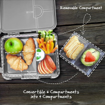 Eazy Kids Bento Boxes wt Insulated Lunch Bag Combo - Grey For All ages, Unisex (EZ_CBLB01_GY)