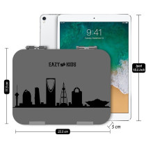 Eazy Kids Bento Boxes wt Insulated Lunch Bag Combo- Love Saudi Grey For All ages, Unisex (EZ_CBLB03_GY)