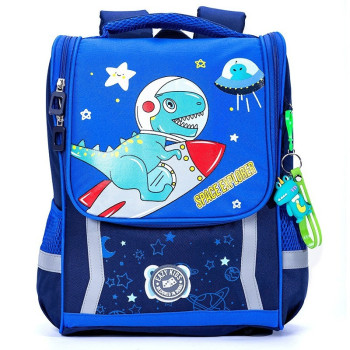 Eazy Kids School Bag Dino in Space - Blue For 3Years+, Unisex (EZ_SB_DIBU)