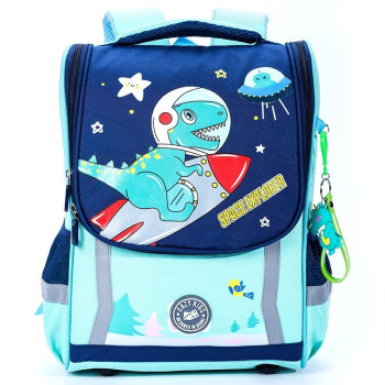 Eazy Kids School Bag Dino in Space - Green For 3Years+, Unisex (EZ_SB_DIGR)