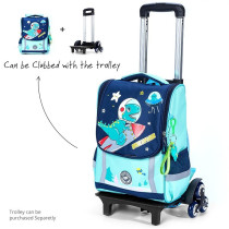 Eazy Kids School Bag Dino in Space - Green For 3Years+, Unisex (EZ_SB_DIGR)