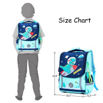 Eazy Kids School Bag Dino in Space - Green For 3Years+, Unisex (EZ_SB_DIGR)