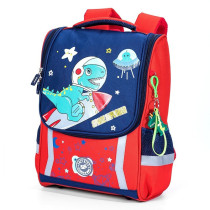 Eazy Kids School Bag Dino in Space - Red For 3Years+, Unisex (EZ_SB_DIRD)