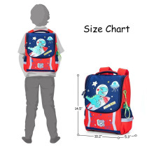 Eazy Kids School Bag Dino in Space - Red For 3Years+, Unisex (EZ_SB_DIRD)